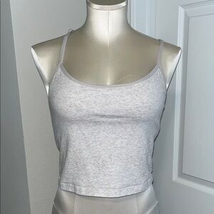 PINK VS Heather Beige Camisole Crop Top w/built in bra